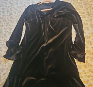 Black Velvet Long Sleeve Dress